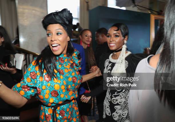 June Ambrose and Janelle Monae attend the 2018 Essence Black Women In Hollywood Oscars Luncheon at Regent Beverly Wilshire Hotel on March 1, 2018 in...