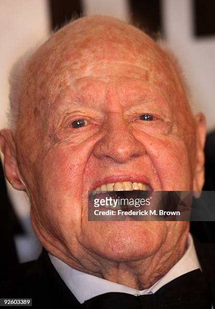 Actor Mickey Rooney attends the 54th annual Thalians Ball at the Beverly Hilton Hotel on November 1, 2009 in Beverly Hills, California.