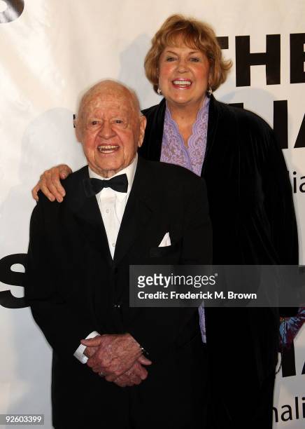 Actor Mickey Rooney and his wife Pam Rooney attend the 54th annual Thalians Ball at the Beverly Hilton Hotel on November 1, 2009 in Beverly Hills,...