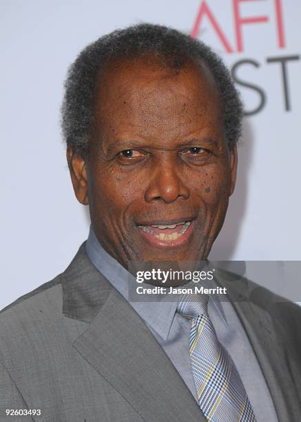 Sidney Poitier arrives at the AFI FEST 2009 Screening Of Precious: Based On The Novel 'PUSH' By Sapphire on November 1, 2009 in Hollywood, California.