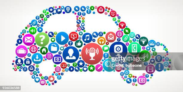 car internet communication technology icon pattern - hybrid cloud stock illustrations