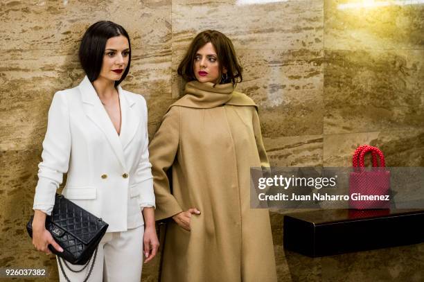 Miren Ibarguren and Macarena Gomez attend 'ÁOh Cuba!' premiere at Fernan Gomez Theater on March 1, 2018 in Madrid, Spain.