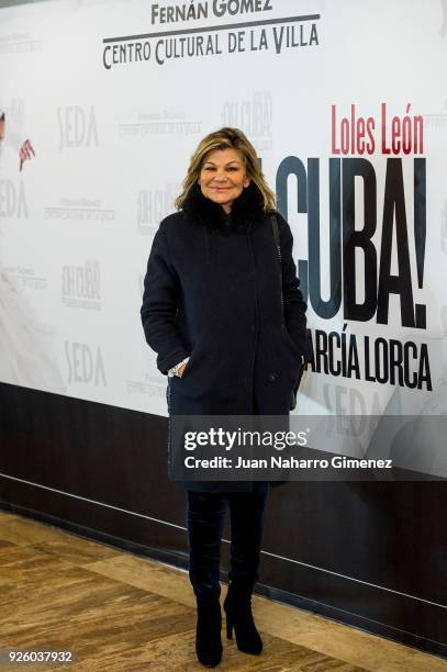 Cari Lapique attends 'ÁOh Cuba!' premiere at Fernan Gomez Theater on March 1, 2018 in Madrid, Spain.