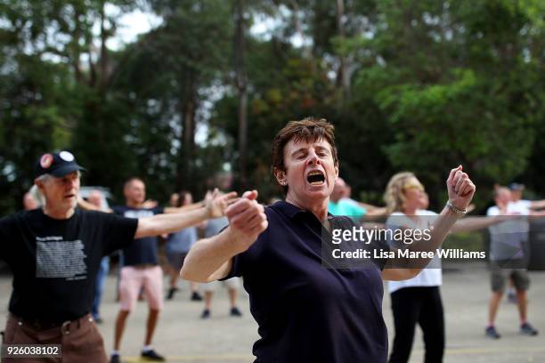 Robyn Kennedy and fellow 78ers dance during Mardi Gras rehearsals on March 1, 2018 in Sydney, Australia. The Sydney Mardi Gras parade began in 1978...