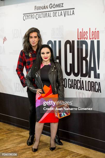 Mario Vaquerizo and Olvido Gara aka Alaska attend 'ÁOh Cuba!' premiere at Fernan Gomez Theater on March 1, 2018 in Madrid, Spain.