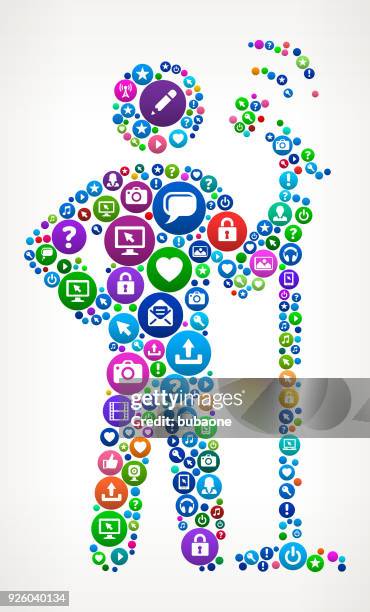 speech internet communication technology icon pattern - stand up comedy stock illustrations