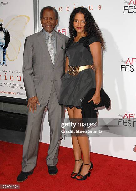 Sidney Poitier and Sydney Tamiia Poitier at AFI FEST 2009 Screening Of Precious: Based On The Novel 'PUSH' By Sapphire on November 1, 2009 in...