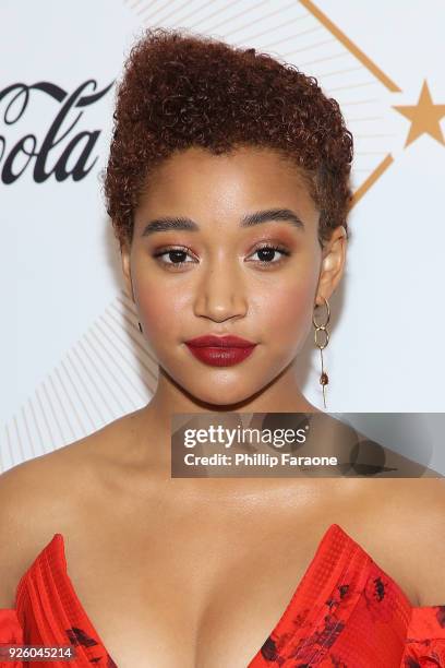 Amandla Stenberg attends the Essence 11th Annual Black Women In Hollywood Awards Gala at the Beverly Wilshire Four Seasons Hotel on March 1, 2018 in...