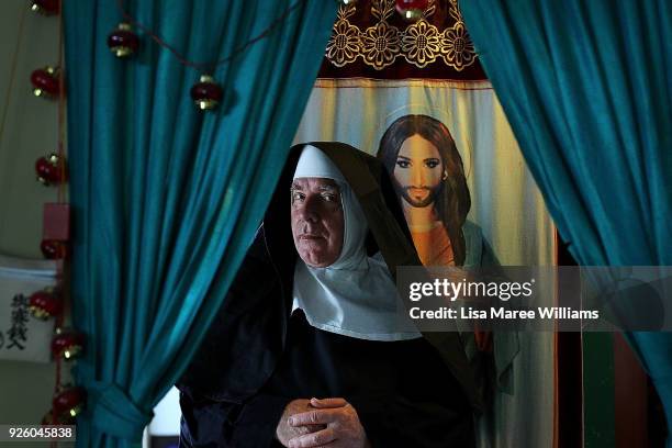 Fabian LoSchiavo a Mardi Gras 78er poses at home on March 1, 2018 in Sydney, Australia. Fabian LoSchiavo also known as 'Mother Inferior' wears a...