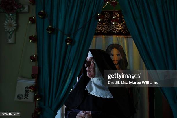 Fabian LoSchiavo a Mardi Gras 78er poses at home on March 1, 2018 in Sydney, Australia. Fabian LoSchiavo also known as 'Mother Inferior' wears a...