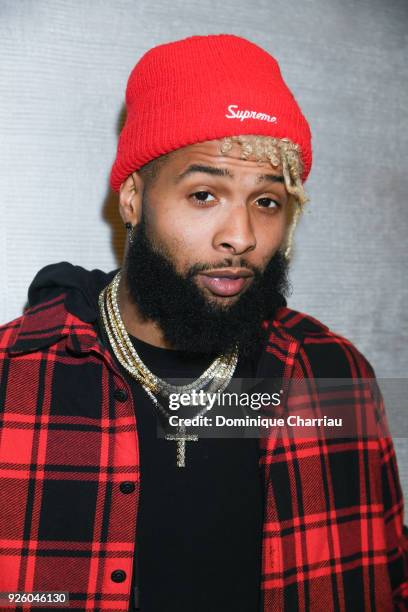 Odell Beckham attends the Off-White Show as part of the Paris Fashion Week Womenswear Fall/Winter 2018/2019 on March 1, 2018 in Paris, France.