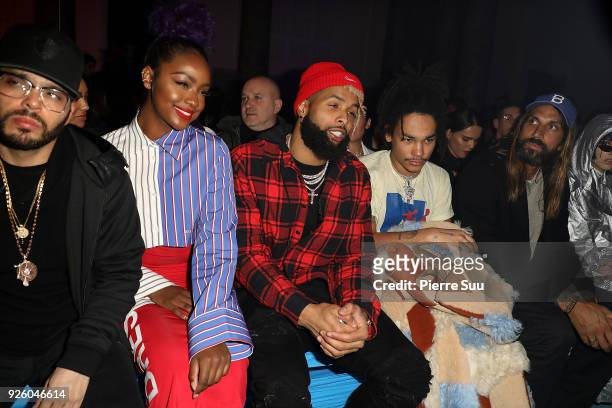 Singer Justine Skye, Odell Beckham Jr. And Luka Sabbat attend the Off-White show as part of the Paris Fashion Week Womenswear Fall/Winter 2018/2019...