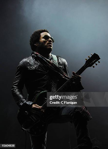 Guitarist/Vocalist Lenny Kravitz performs during Day 3 of the 2009 Voodoo Experience at City Park on November 1, 2009 in New Orleans, Louisiana.