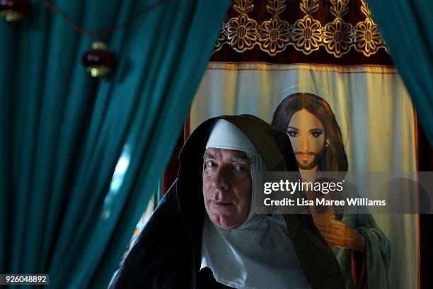 Fabian LoSchiavo a Mardi Gras 78er poses at home on March 1, 2018 in Sydney, Australia. Fabian LoSchiavo also known as 'Mother Inferior' wears a...