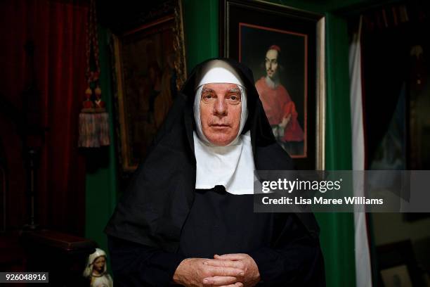 Fabian LoSchiavo a Mardi Gras 78er poses at home on March 1, 2018 in Sydney, Australia. Fabian LoSchiavo also known as 'Mother Inferior' wears a...