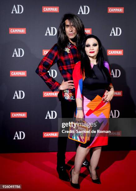 Mario Vaquerizo and Alaska attend the 'AD Awards' 2018 photocall on March 1, 2018 in Madrid, Spain.