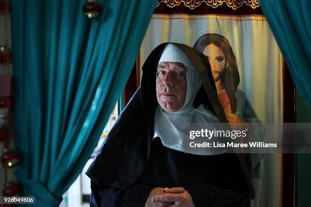 Fabian LoSchiavo a Mardi Gras 78er poses at home on March 1, 2018 in Sydney, Australia. Fabian LoSchiavo also known as 'Mother Inferior' wears a...