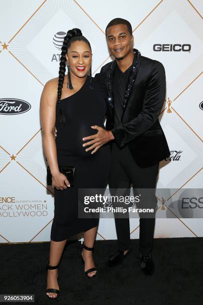 Tia Mowry-Hardrict and Cory Hardrict attend the Essence 11th Annual Black Women In Hollywood Awards Gala at the Beverly Wilshire Four Seasons Hotel...