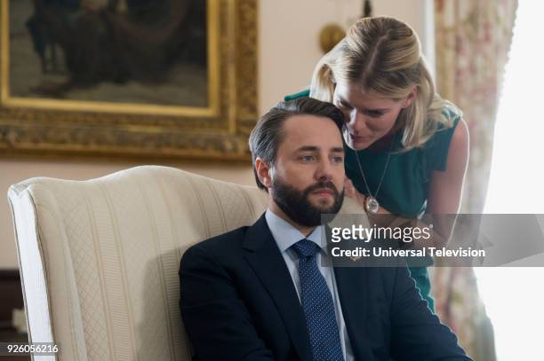 To Lift the Veil" Episode 309 -- Pictured: Vincent Kartheiser as Congressman Buck, Emma Greenwell as Mary Cox --