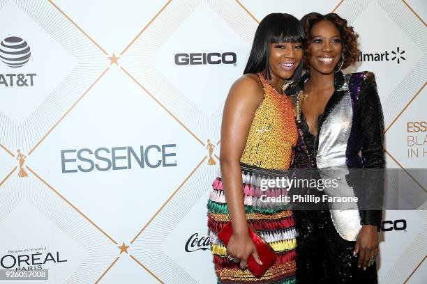 Tiffany Haddish and Yvonne Orji attend the Essence 11th Annual Black Women In Hollywood Awards Gala at the Beverly Wilshire Four Seasons Hotel on...