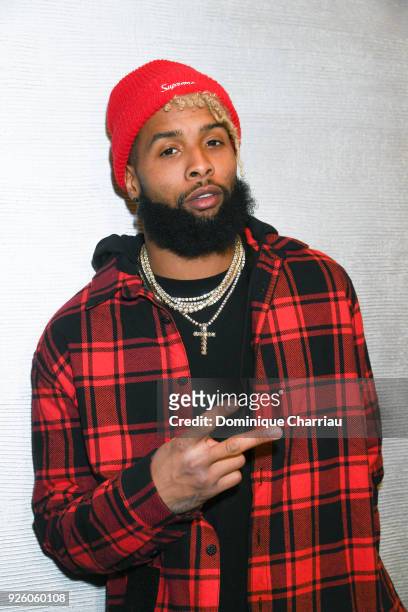Odell Beckham attends the Off-White Show as part of the Paris Fashion Week Womenswear Fall/Winter 2018/2019 on March 1, 2018 in Paris, France.