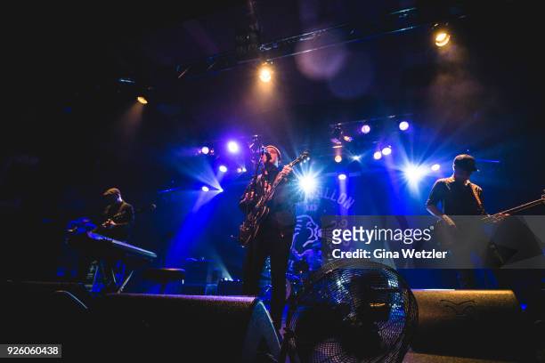 American singer Brian Fallon performs live on stage during a concert at the Astra on March 1, 2018 in Berlin, Germany.