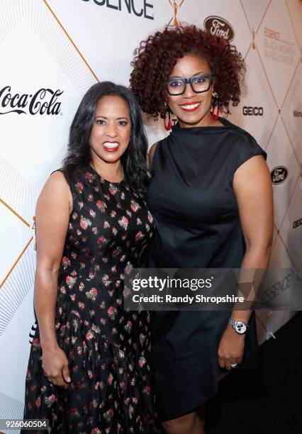 President, Essence Communications Inc., Michelle Ebanks and Jeanine Lewis attend the 2018 Essence Black Women In Hollywood Oscars Luncheon at Regent...