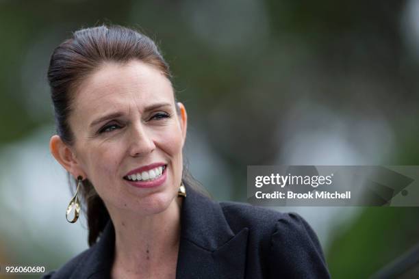 New Zealand Prime Minister Jacinda Adern addresses the media at Kirribilli House on March 2, 2018 in Sydney, Australia. The New Zealand Prime...