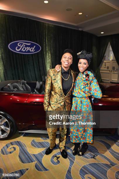 Lena Waithe and June Ambrose attend the 2018 Essence Black Women In Hollywood Oscars Luncheon at Regent Beverly Wilshire Hotel on March 1, 2018 in...