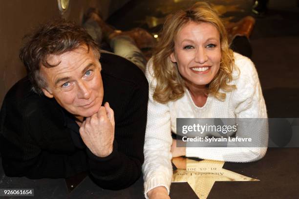 Actors Alexandra Lamy and Franck Dubosc attend "Tout le monde debout" premier at Lomme Kinepolis on March 1, 2018 in Lille, France.