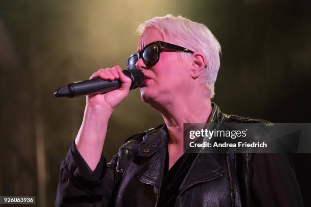 American singer Cindy Wilson performs live on stage during a concert at Frannz Club on March 1, 2018 in Berlin, Germany.