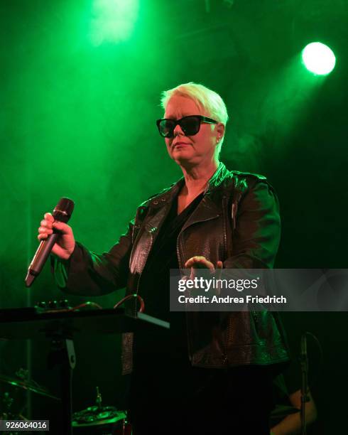 American singer Cindy Wilson performs live on stage during a concert at Frannz Club on March 1, 2018 in Berlin, Germany.