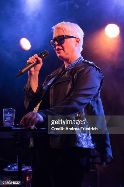 American singer Cindy Wilson performs live on stage during a concert at Frannz Club on March 1, 2018 in Berlin, Germany.