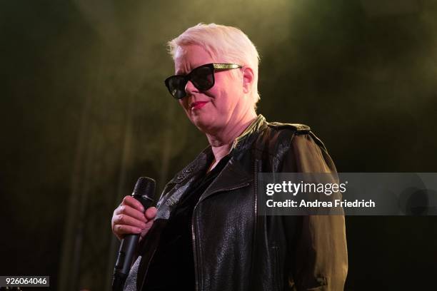 American singer Cindy Wilson performs live on stage during a concert at Frannz Club on March 1, 2018 in Berlin, Germany.