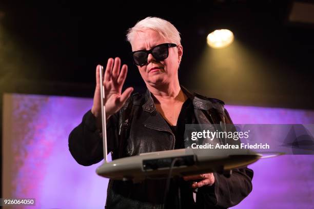 American singer Cindy Wilson performs live on stage during a concert at Frannz Club on March 1, 2018 in Berlin, Germany.