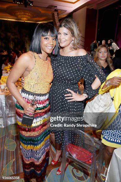 Tiffany Haddish and Aida Rodriguez attend the 2018 Essence Black Women In Hollywood Oscars Luncheon at Regent Beverly Wilshire Hotel on March 1, 2018...