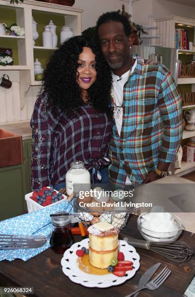 Singer Shawn Stockman and wife Sharhonda Stockman visit Hallmark's "Home & Family" at Universal Studios Hollywood on March 1, 2018 in Universal City,...