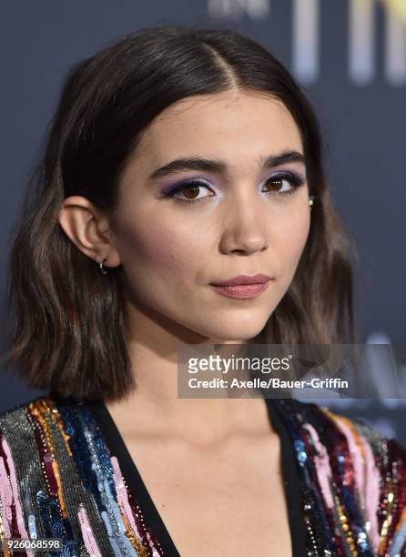 Actress Rowan Blanchard arrives at the premiere of Disney's 'A Wrinkle In Time' at El Capitan Theatre on February 26, 2018 in Los Angeles, California.