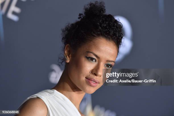 Actress Gugu Mbatha-Raw arrives at the premiere of Disney's 'A Wrinkle In Time' at El Capitan Theatre on February 26, 2018 in Los Angeles, California.