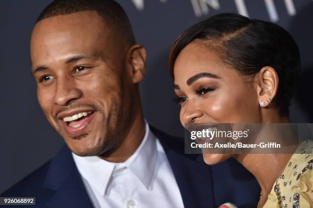 Producer DeVon Franklin and actress Meagan Good arrive at the premiere of Disney's 'A Wrinkle In Time' at El Capitan Theatre on February 26, 2018 in...