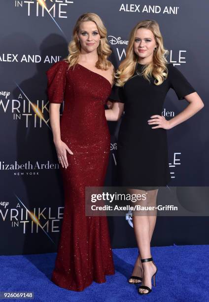 Actress Reese Witherspoon and daughter Ava Phillippe arrive at the premiere of Disney's 'A Wrinkle In Time' at El Capitan Theatre on February 26,...
