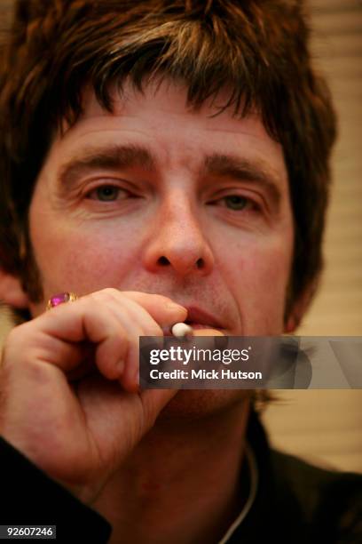 Noel Gallagher poses for a portrait backstage at an Oasis concert at the Heineken Music Hall on January 21st, 2009 in Amsterdam, Netherlands.