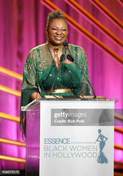 Editor-in-Chief, Vanessa K. De Luca speaks onstage during the 2018 Essence Black Women In Hollywood Oscars Luncheon at Regent Beverly Wilshire Hotel...