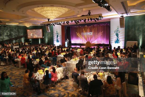 View of atmosphere during the 2018 Essence Black Women In Hollywood Oscars Luncheon at Regent Beverly Wilshire Hotel on March 1, 2018 in Beverly...