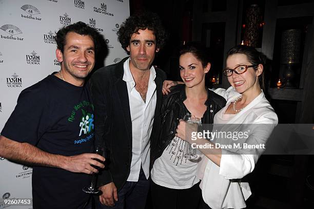 Kieron Obrien, Stephen Mangan, Ruth Wilson and Anna Maxwell Martin attend The Old Vic's 24 hour Play after party at the Bouda Bar on November 1, 2009...