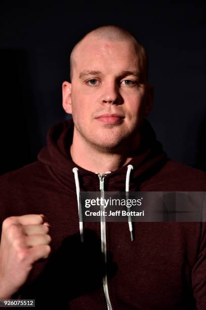 Stefan Struve of The Netherlands poses for a photo during the UFC 222 Ultimate Media Day at MGM Grand Hotel & Casino on March 1, 2018 in Las Vegas,...