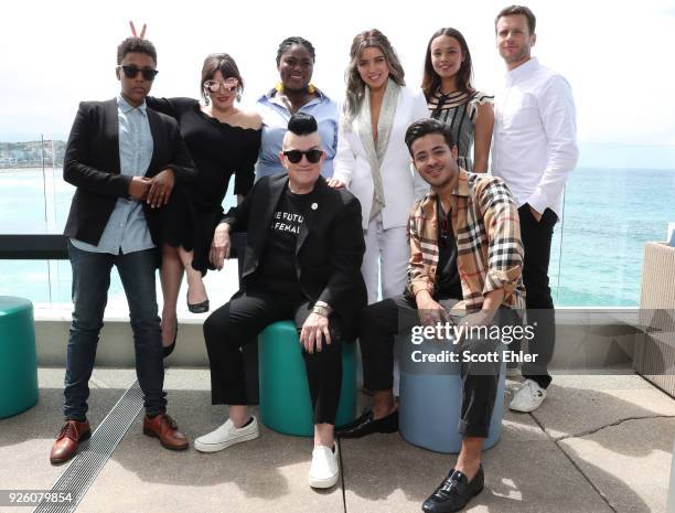 Samira Wiley, Yael Stone, Danielle Brooks, Lea Delaria, Dannii Minogue, Alisha Boe, Christian Navarro and Jonathan Groff at Bondi Beach on March 2,...