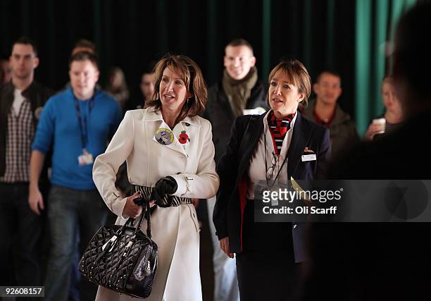 British Airways Cabin Crew arrive at Sandown Park Racecourse for a Unite union meeting to discuss a postal ballot on whether to strike at Christmas...