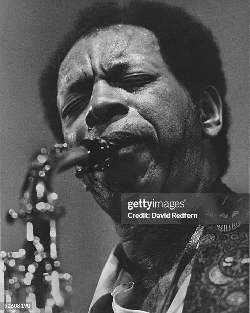 American jazz musician Ornette Coleman on the saxophone, circa 1995.