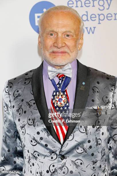 Buzz Aldrin photographed at the 15th Annual Global Green Pre-Oscar Gala on February 28, 2018 in Los Angeles, California.